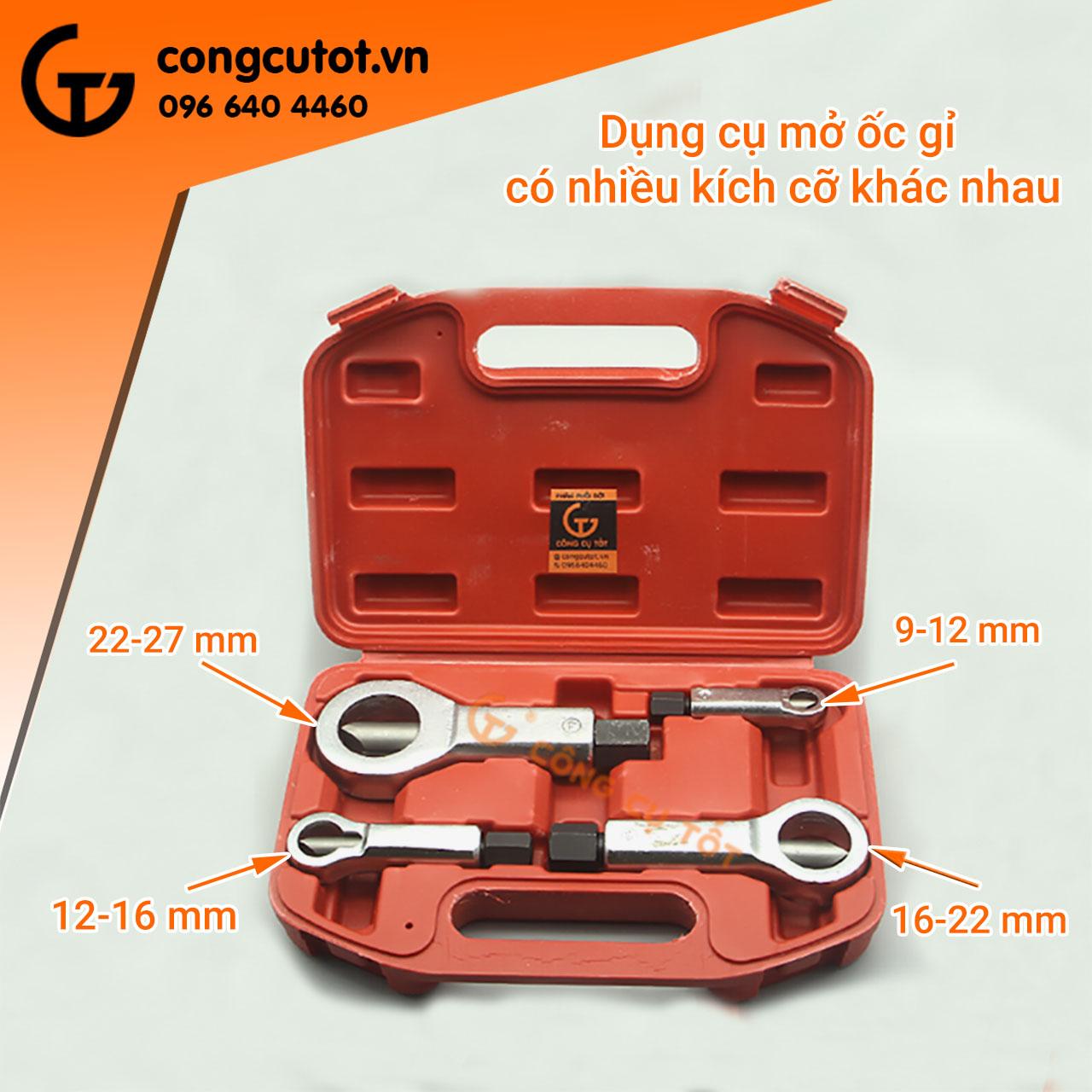 Bộ 4 món dụng cụ mở bu lông, ốc vít gỉ sét 9-27mm