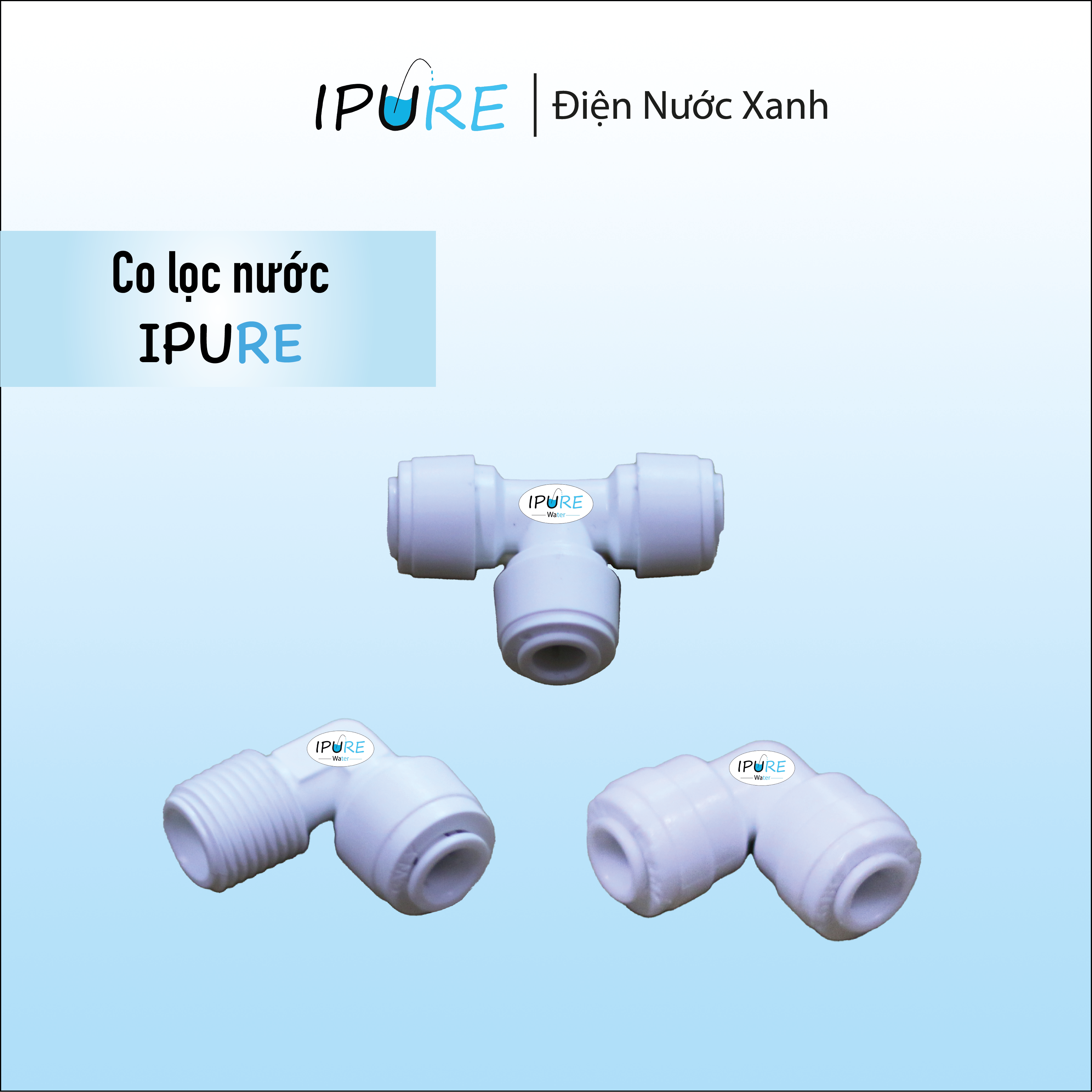 Co nối ống 6 ly 10 ly dnx ipure co nối ống lọc nước co chữ t co nhấn co ren