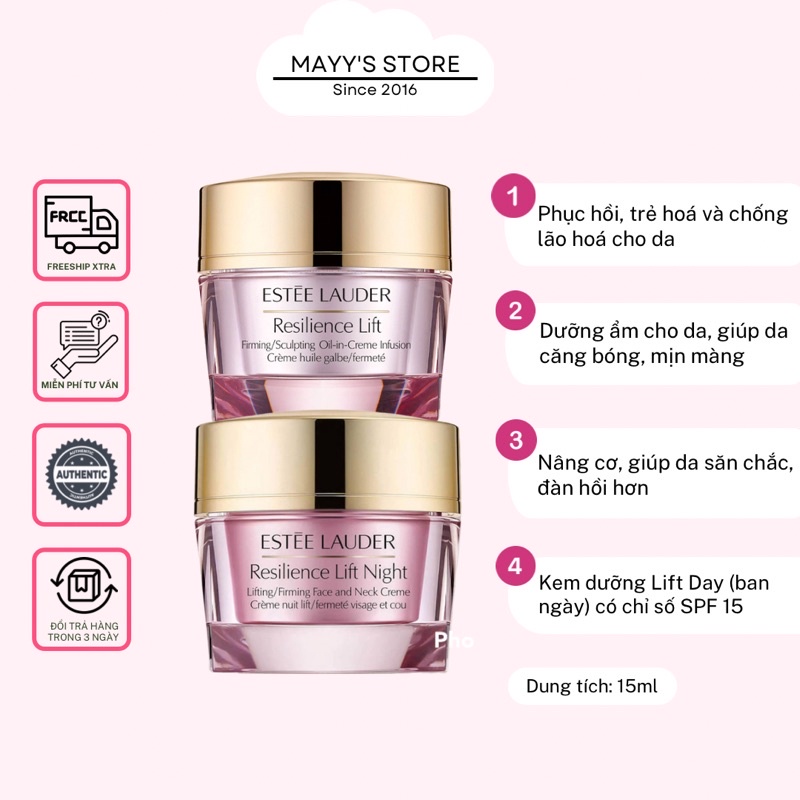 Kem Dưỡng Nâng Cơ EL Resilience Multi Effect Day/ Night 15ml