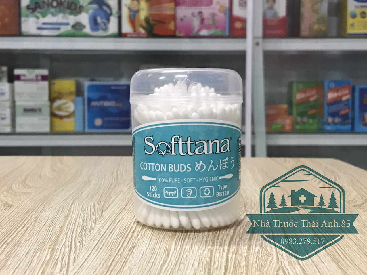 Tăm bông softtana trẻ em bb120 lọ 120 que