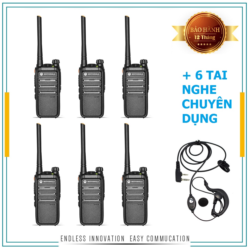 Bộ 6 Máy Bộ đàm Motorola CP318 + 6 Tai Nghe Chuyên Dụng
