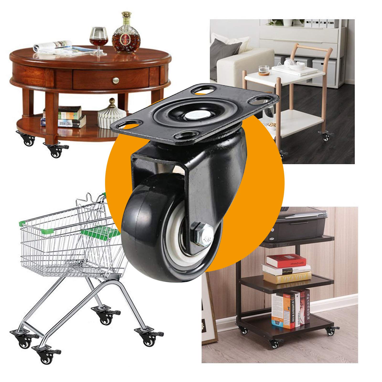 Combo 4 bánh xe đẩy hàng xoay 360 độ có khóa chống xoay chống trượt loại 50 mm BX