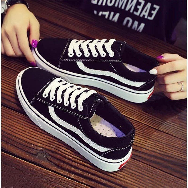 GIÀY SNEAKER VAN KẺ SỌC TRẮNG NAM NỮ HỌC SINH ĐẾ ÊM GIÀY ĐÔI GIÁ RẺ HOT TREND