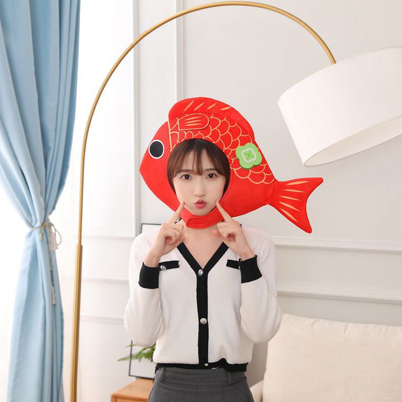 XIR Bán Buôn   Mũ Trùm Đầu Koi Đỏ   Bọc Đầu Lông Nhung   Đạo Cụ Chụp Ảnh Đạo Cụ Chụp Ảnh   Mũ Trùm Đầu Hoạt Hình RR20
