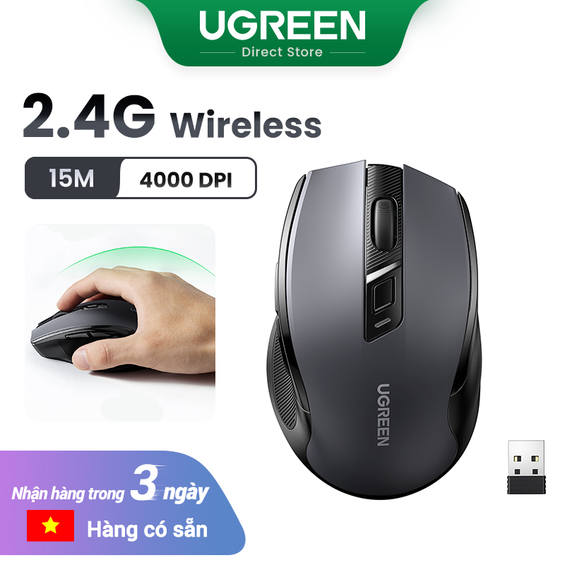 UGREEN Wireless Mouse Bluetooth 5.0 2.4G Dual Mode 4000 DPI 15M Silent Clicking For MacBook Tablet Laptop Ipad PC Mice Mouse Model:90855