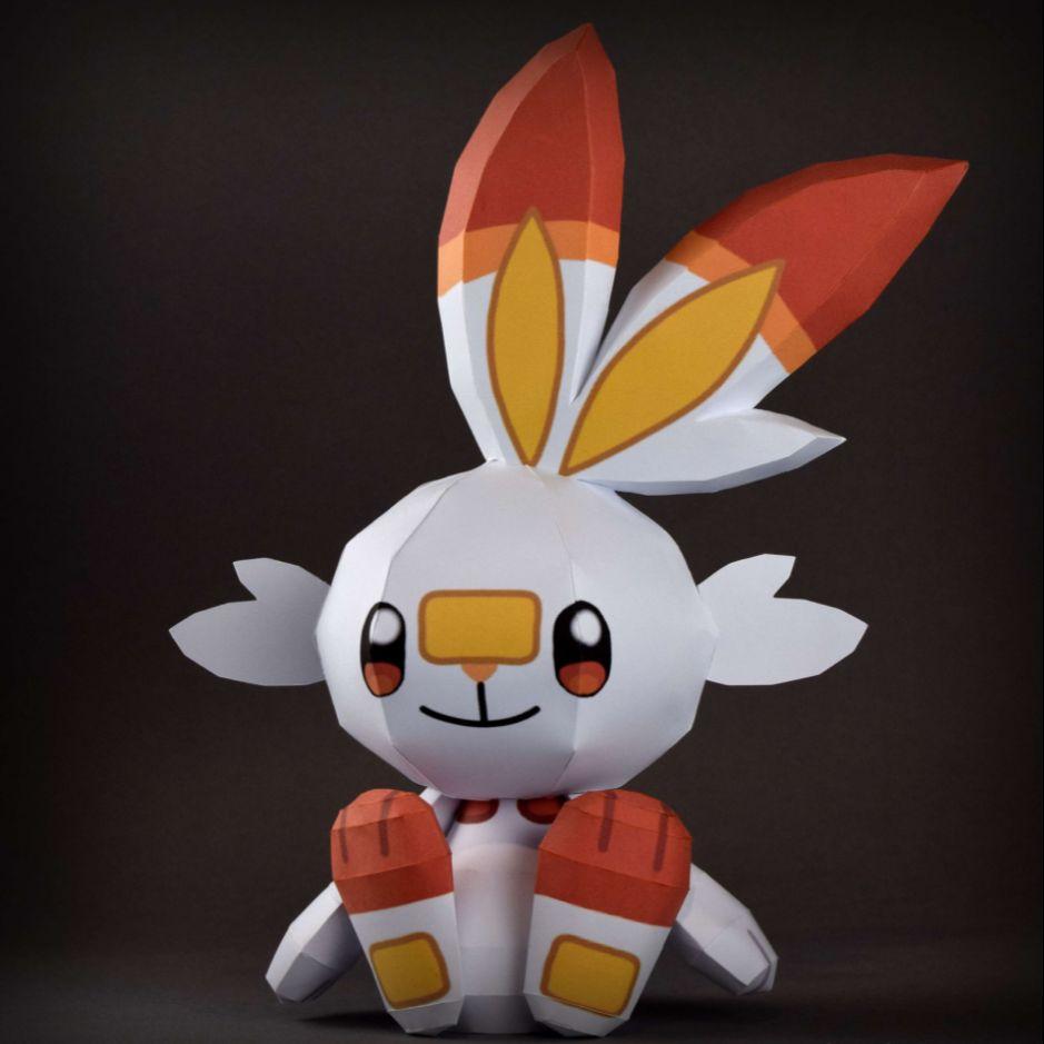 [HCM]Mô hình giấy [Pokemon Sword and Shield] Scorbunny