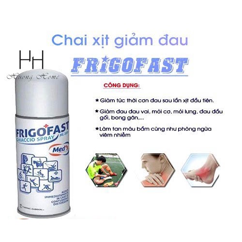 Thanh xịt lạnh thể thao frigo fast - chai xịt giảm đau mát lạnh 200ml