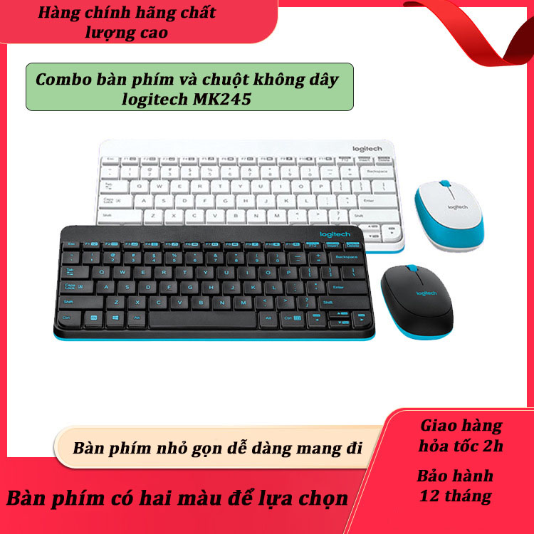 Bộ bàn phím và chuột không dây Logitech MK245 Nano 2.4Ghz- combo bộ bàn phím Hàng chính hãng