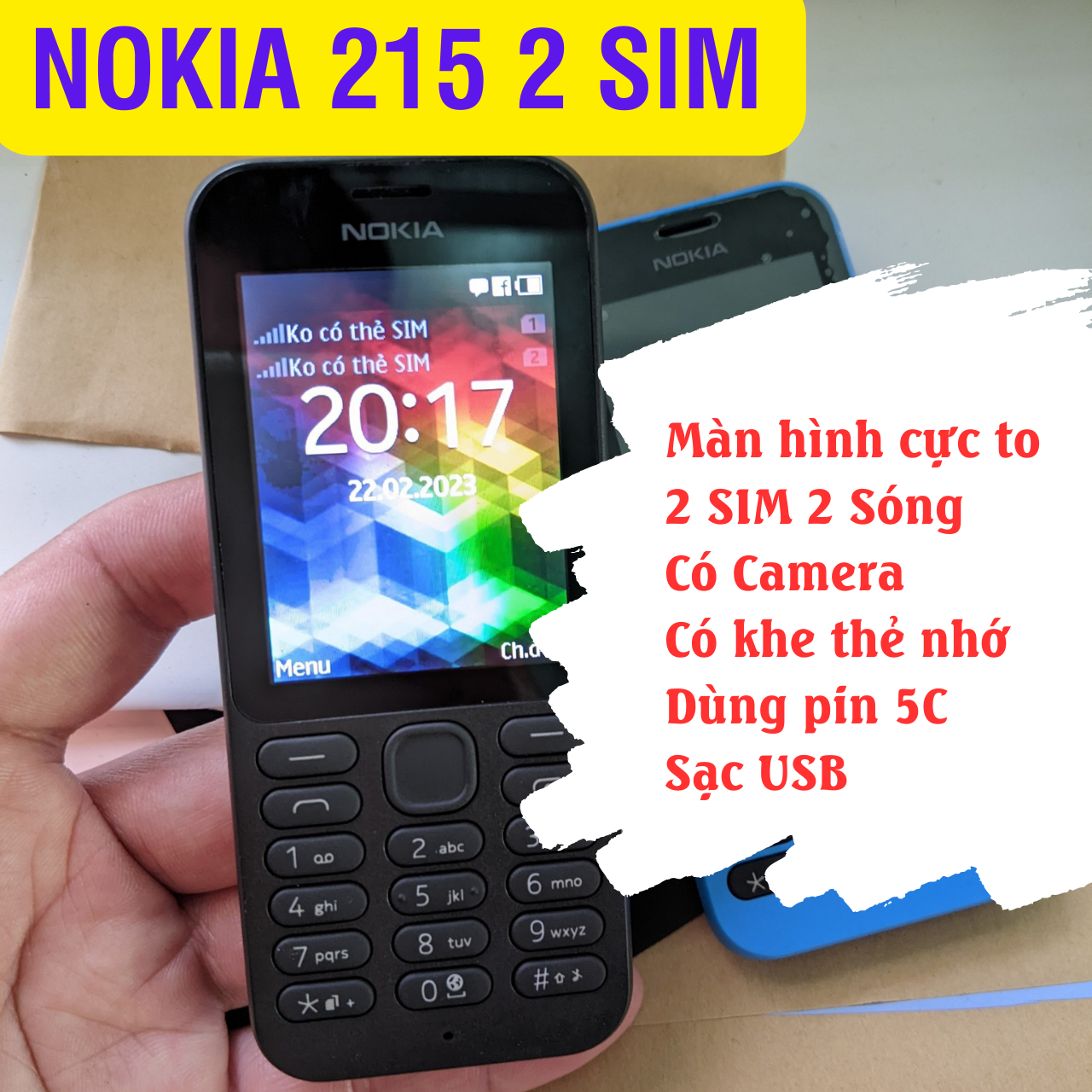 [CHỌN MÀU] Điện thoại giá rẻ Nokia 215 Dual Sim, Có Camera, Nghe nhạc