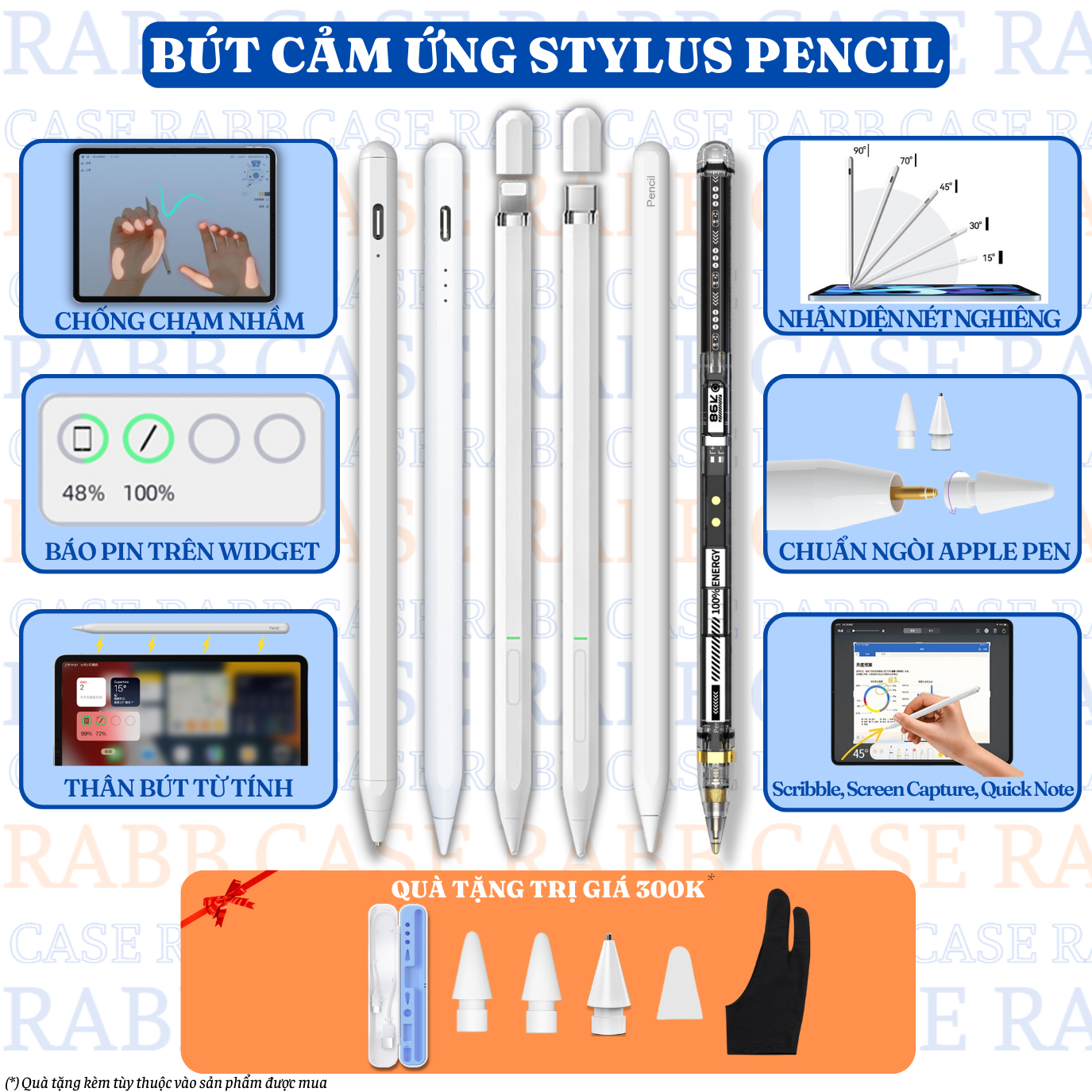 Bút cảm ứng Stylus Pen Gen 2 Pro - Chức năng chống chạm màn hình, vẽ nét nghiêng, thân bút từ tính tương thích với iPad