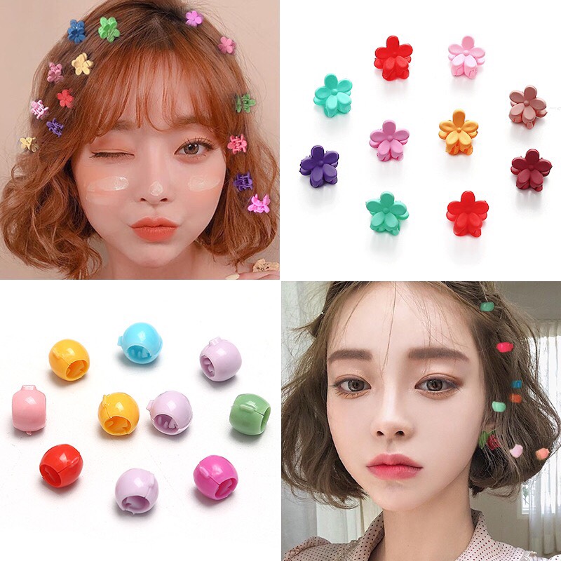 [HCM]SET14 - KẸP MINI HOA NHÍ HOẶC TRÒN CHO BÉ CƯNG - NUNAM SHOP