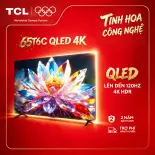 【QLED 4K】65inch - 4K Smart Google TV TCL 65T6C - HDR10+ - Tần số quét 60-120Hz - Dolby Atmos - Bảo Hành 2 Năm - Hàng Chính Hãng