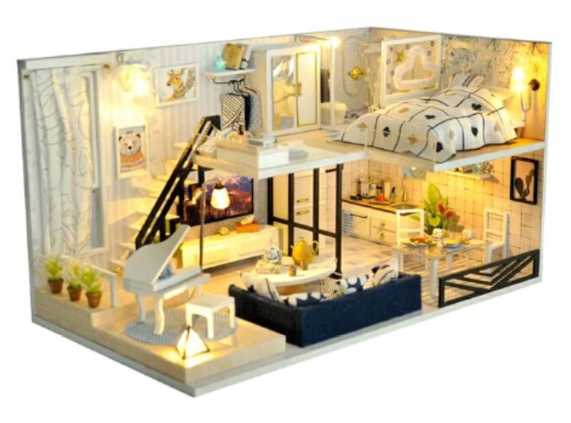 Mô hình nhà gỗ DIY Biệt thự ánh sáng