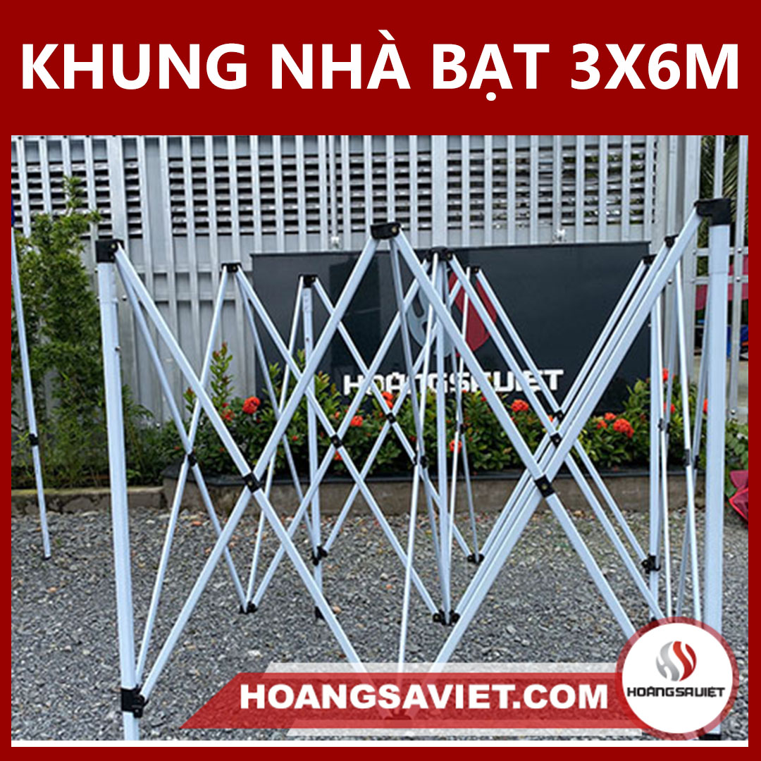 Khung nhà bạt di động 3x6m khung 43mm