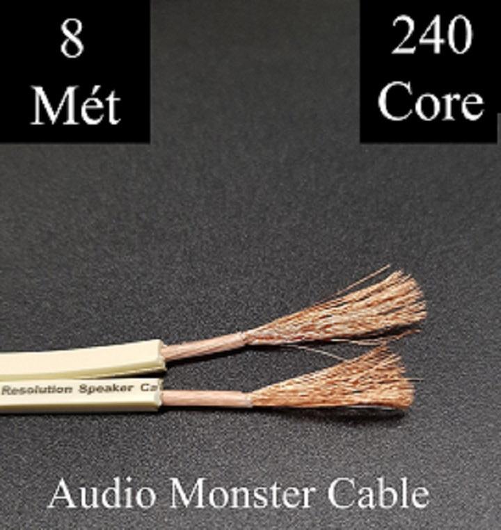 8m Dây loa Monster XP Dây màu trắng 2 lõi 240 sợi 2 lõix1.5mm đồng nguyên chất
