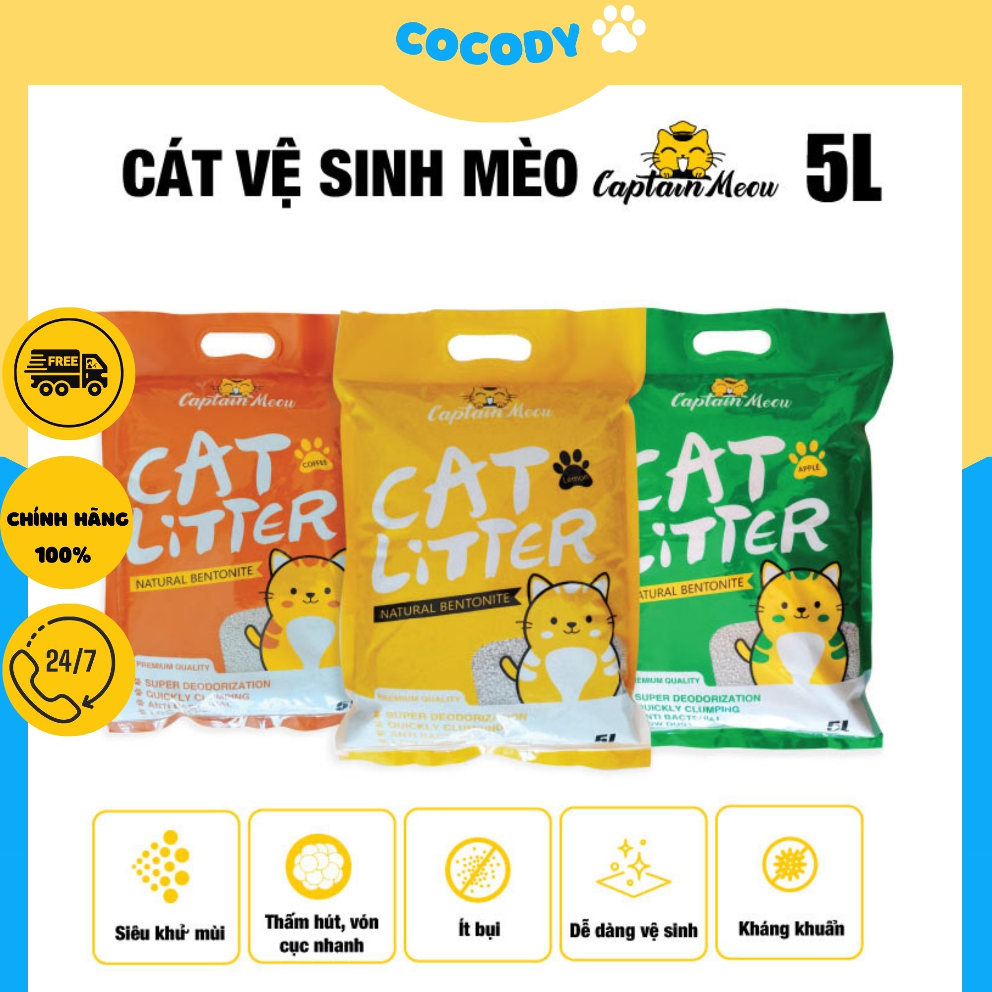 Cát vệ sinh cho mèo captain mew