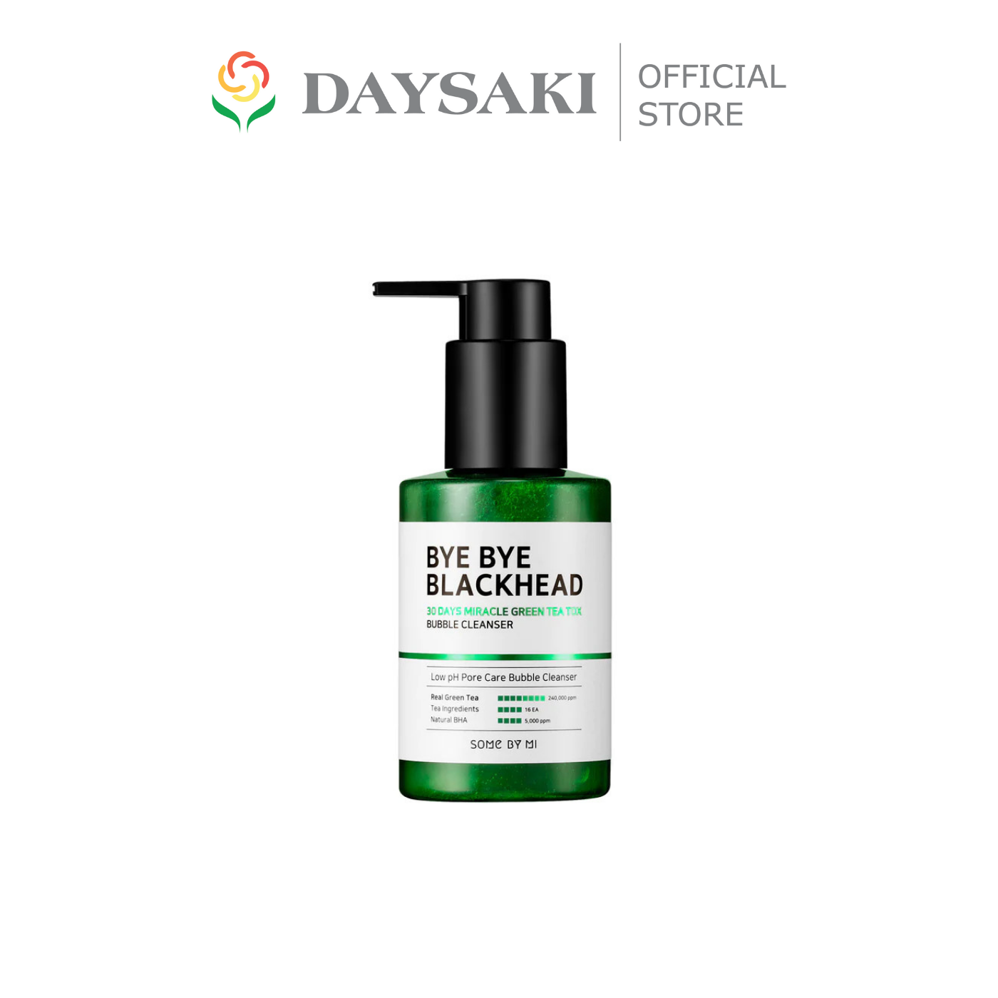 Some by mi sữa rửa mặt sủi bọt bye bye blackhead 30 days miracle green tea tox bubble cleanser 120ml