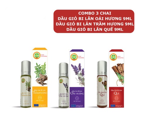 Dầu gió bi lăn hương trầm hương & oải hương &hương quế star danapha 9ml/chai