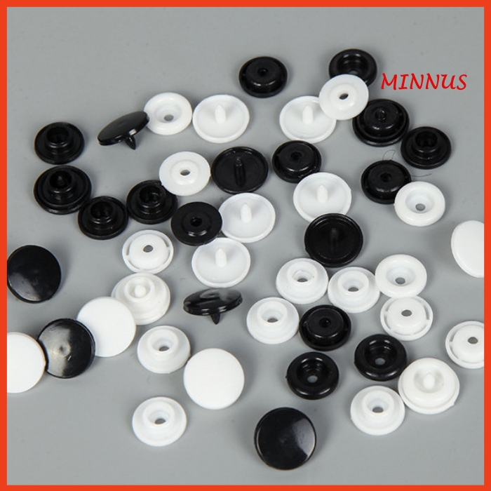 10 Bộ Cúc Bấm Nhựa, Nút Bấm Nhựa T3 T5 T8 Màu Đen Và Màu Trắng 4 Chi Tiết