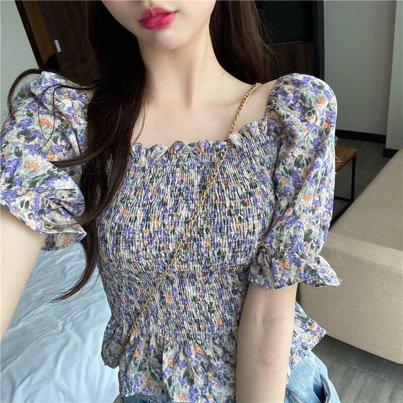 ÁO HOA NHÍ TAY LỠ,CỔ RỘNG, NHÚN CHUN THÂN ÁO CỰC XINH,SẢN PHẨM HOT MÙA THU NĂM NAY,CHẤT VON LỤA DÀY MỊN TTSGR
