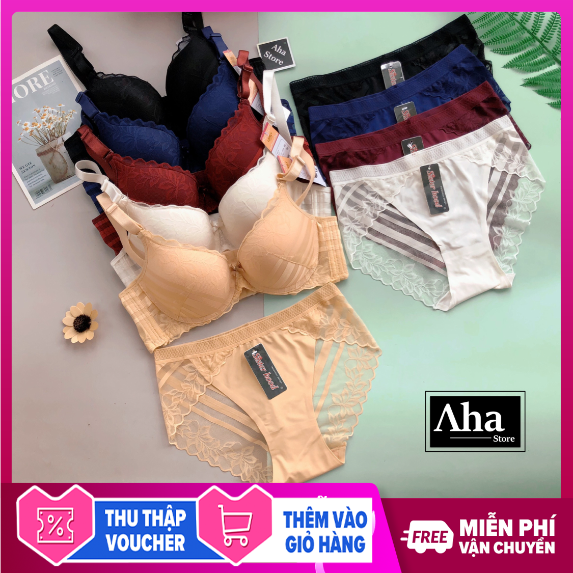 Bộ đồ lót nữ ren Lovely 1130 -Hàng Vietnam xuất Nhật