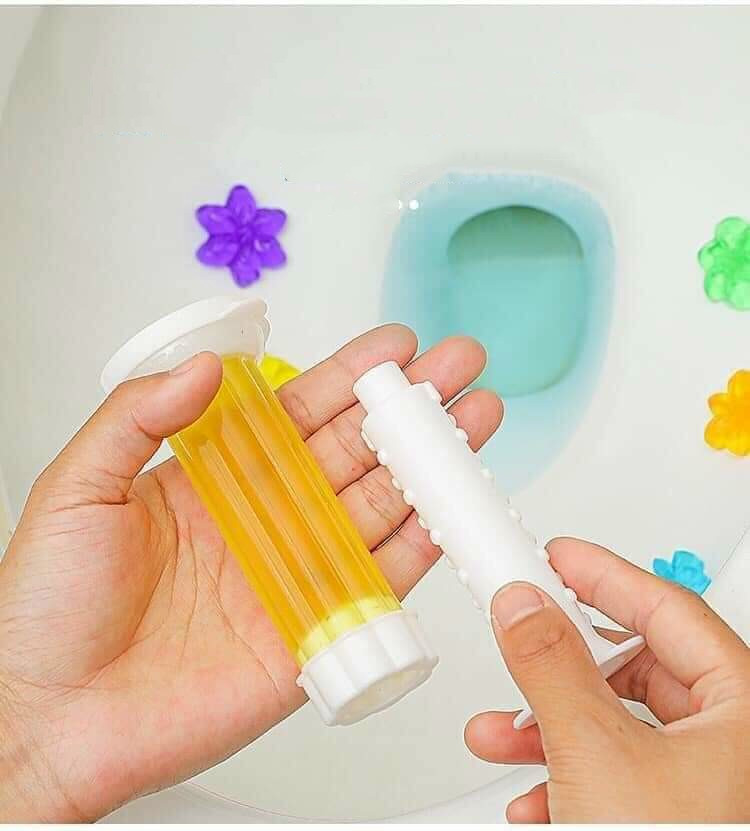 Gel Thơm Khử Mùi Toilet Loại Bỏ Mùi Hôi Không Để Lại Dấu Vết Với 6 Mùi Tùy Chọn Có Thể Nặn 12 Bông Hoa