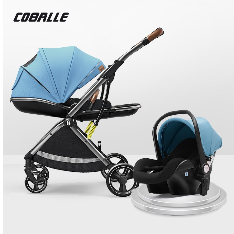 Combo bộ Xe đẩy nôi và nôi xách tay kiêm ghế ô tô COBALLE cao cấp thiết kế ĐỨC, dáng thể thao với nhiều quà tặng hấp dẫn