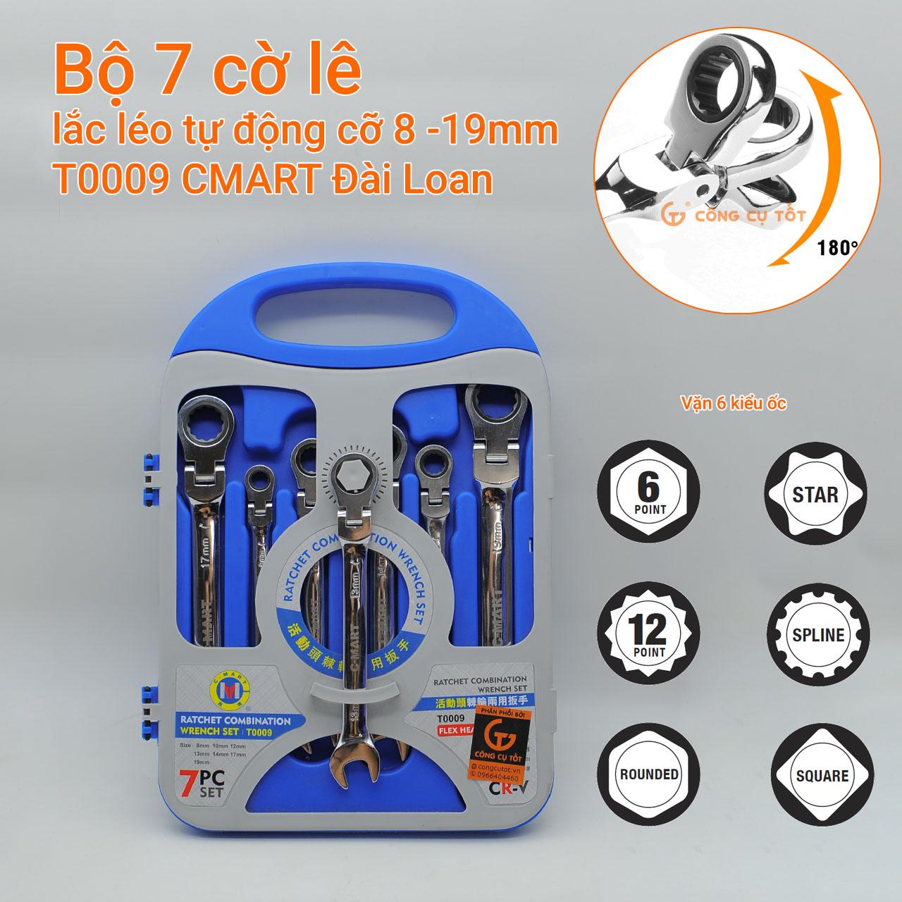 Bộ cờ lê lắc léo tự động c-mart t0009 đài loan