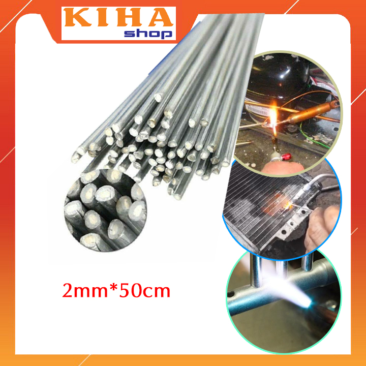 Que hàn nhôm đồng lõi thuốc FC502 nhẹ lửa KiHa shop 2mmx50cm, hàn ống đồng, hàn nhôm, điện lạnh, khò gas, hàn gió đá
