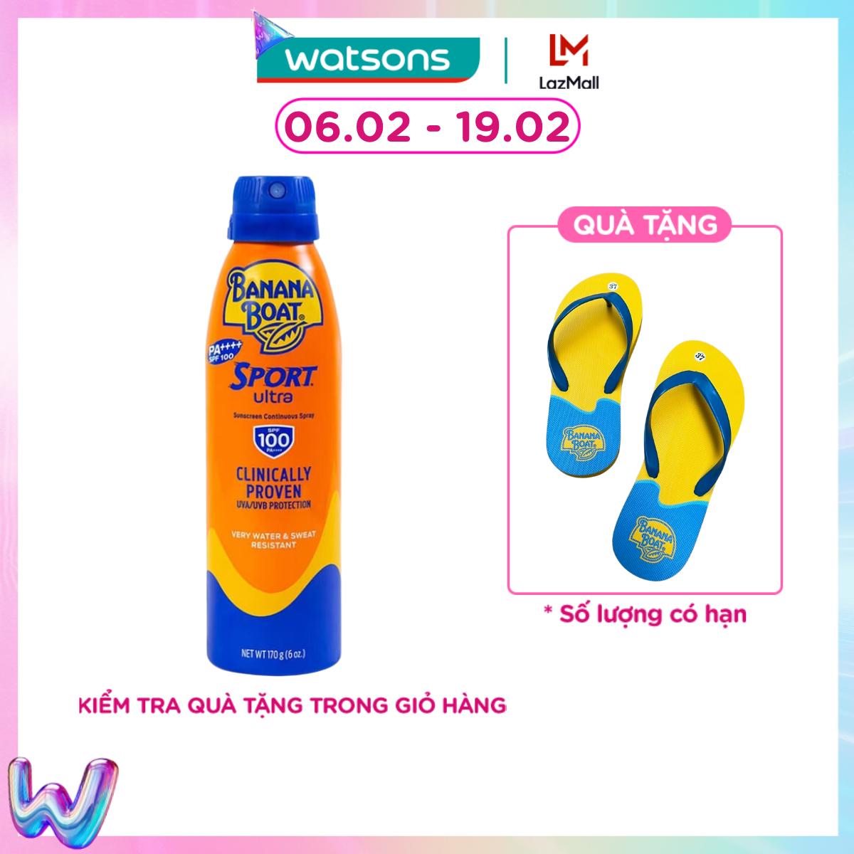 [MUA LÀ CÓ QUÀ] Xịt Chống Nắng Banana Boat Sport Ultra Sunscreen Continuous Spray SPF100 PA+++ 170g