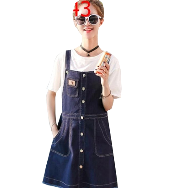 Đầm yếm jean đẹp d757