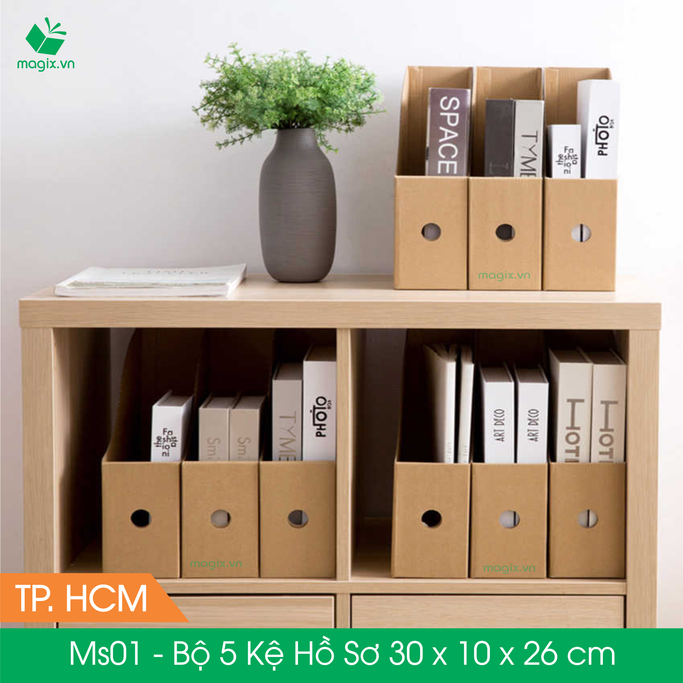 MS01 - 26x10x30 cm - Bộ 5 kệ hồ sơ, Kệ giấy đựng hồ sơ
