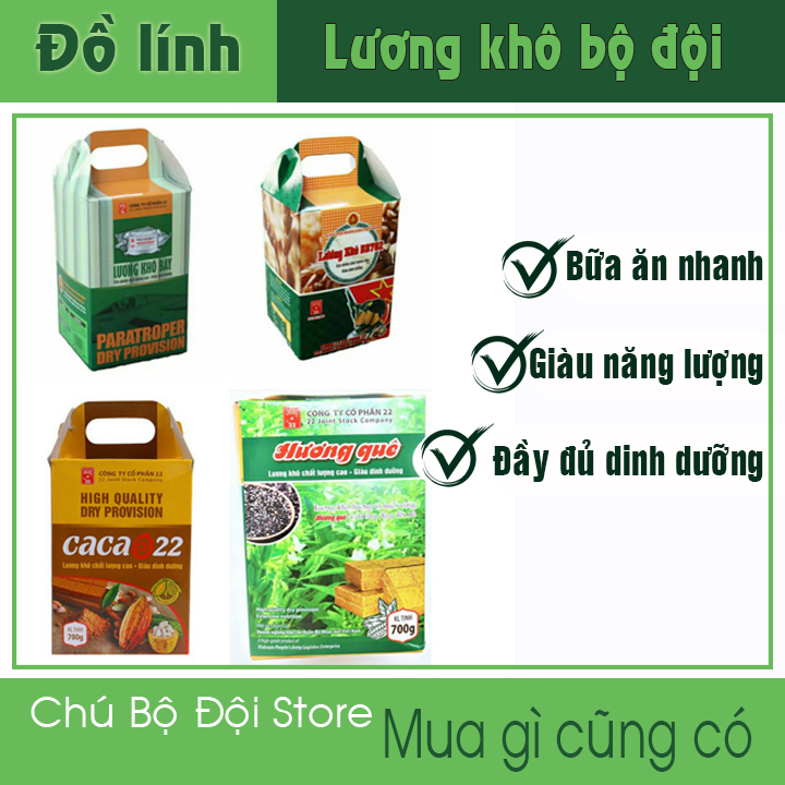 Lương khô QĐND sản phẩm cao cấp của công ty 22 thơm ngon bổ dưỡng, an toàn cho những chuyến đi, những bữa sáng giàu năng lượng