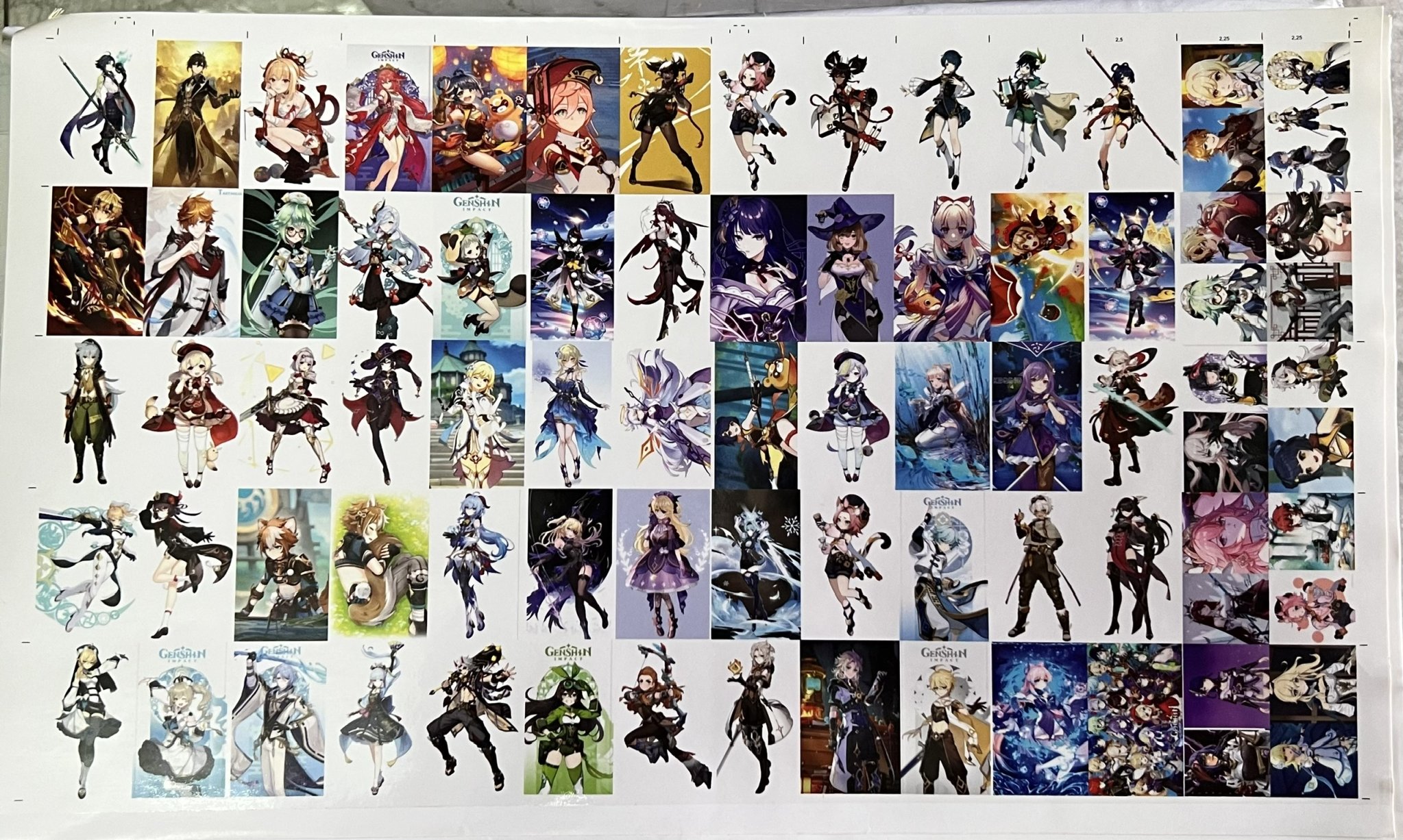 Bộ hình dán sticker các nhân vật game Genshin Impact mini trang trí đồ dùng