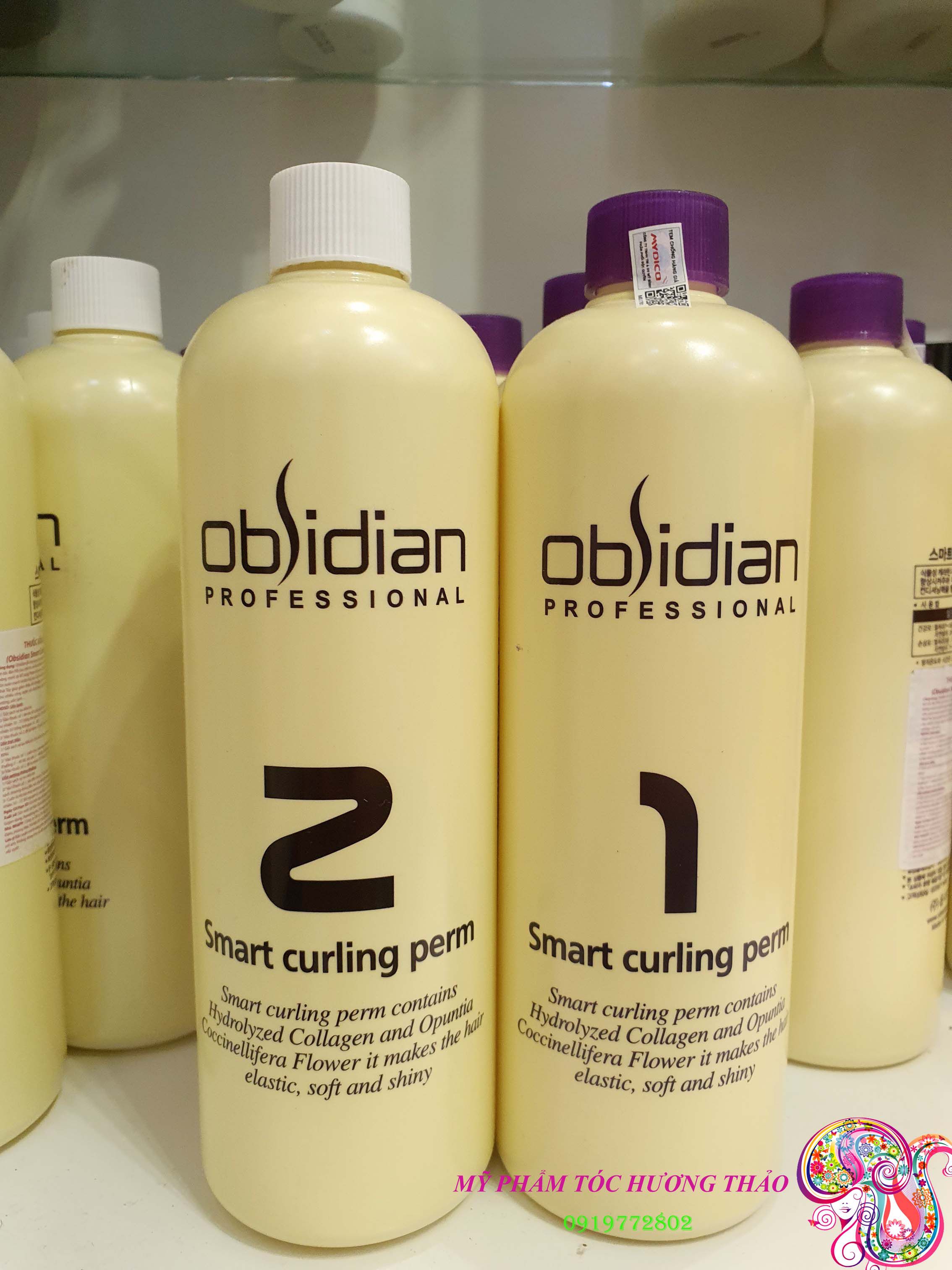Thuốc uốn thông minh công nghệ 3D Obsidian Smart curling perm Hàn Quốc (500ml*2)