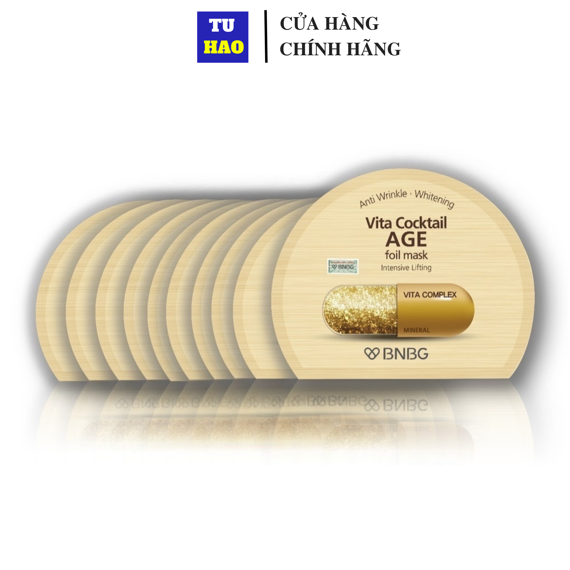 Combo 10 Mặt nạ chống lão hóa BNBG Vita Cocktail Age Foil Mask Intensive Lifting 30ml
