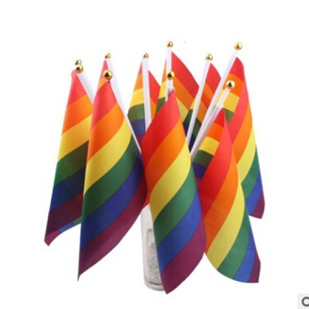 Combo 10 lá cờ cầm tay cầu vồng lục sắc LGBT