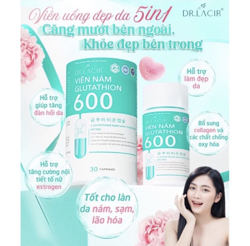 Viên uống trắng da Glutathione 600 DR.Lacir