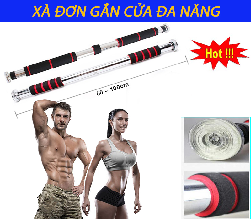 Dụng Cụ Tập Thể Hình Tại Nhà, Tập Gym Tại Gia, Xà Đơn Đa Năng, Xà Đơn Gắn Tường, Xà Đơn Gắn Cửa - Thiết Kế Chắc Chắn, Khả Năng Chịu Lực Cao, Cải Thiện Vóc Dáng Sau 1 Tháng tập Luyện