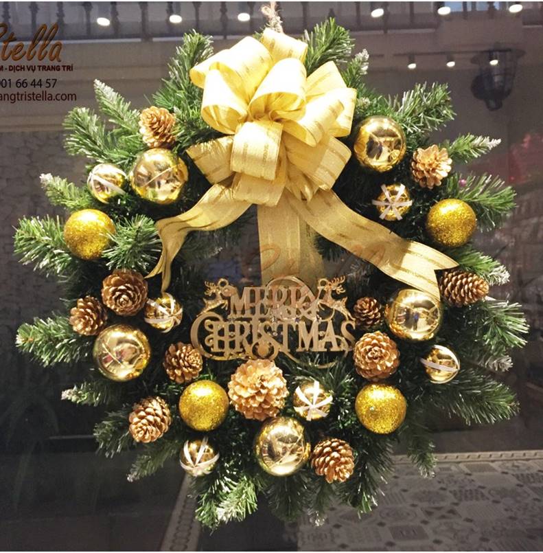 Vòng nguyệt quế Noel đường kính 45cm Stella Party