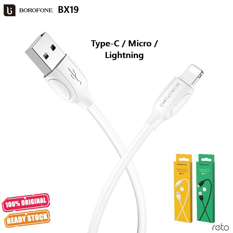 Cáp sạc borofone bx19 cho điện thoại 2.1a lightning typec dài 1m