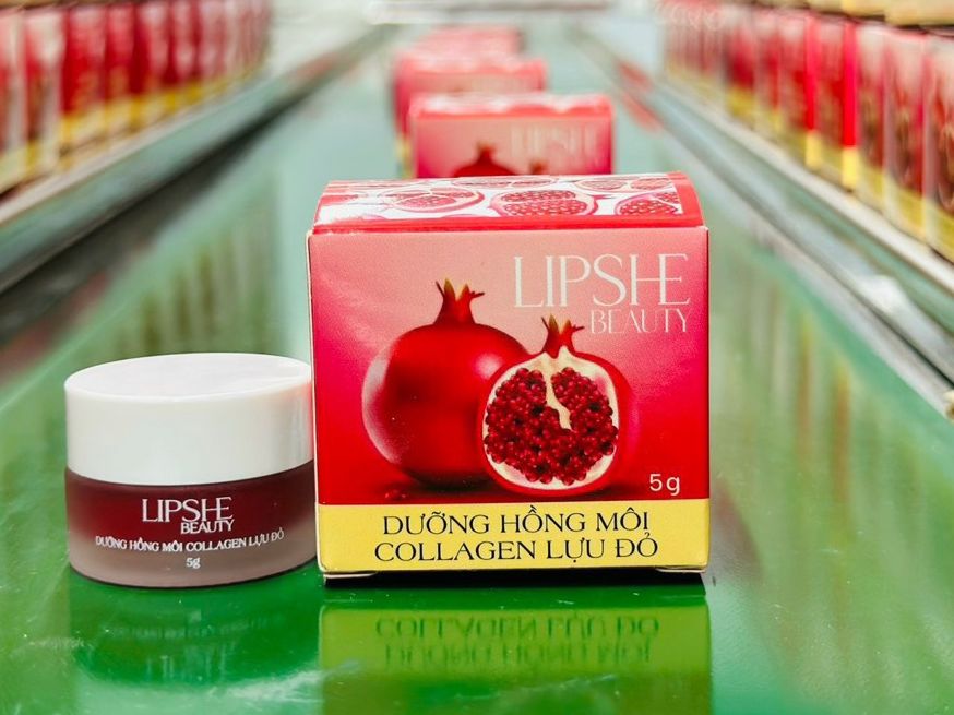 Dưỡng Hồng Môi Collagen Lựu Đỏ Lipshe Beauty 5gram