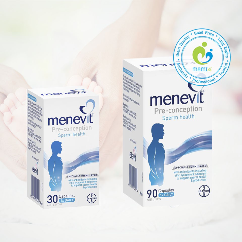 Viên uống Menevit pre-conception Úc nâng cao chất lượng tinh trùng giảm vô sinh cho nam giới
