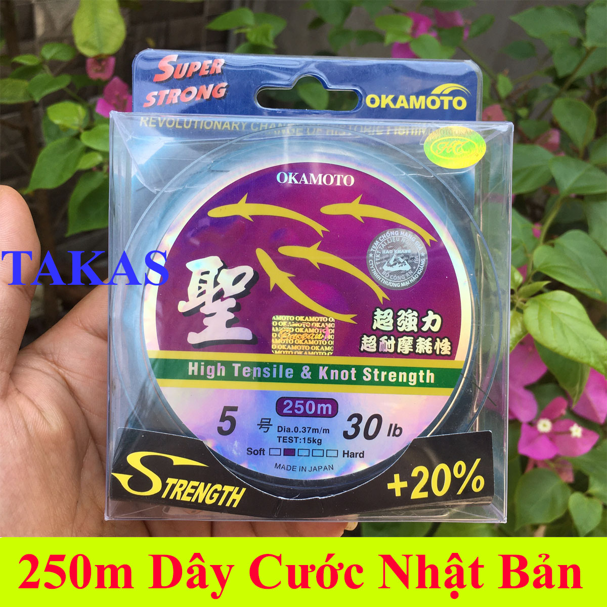 Dây Cước Câu Cá Tàng Hình Nhật Bản OKAMOTO 250m siêu Bền,Chống xoắn ( TAKAS)