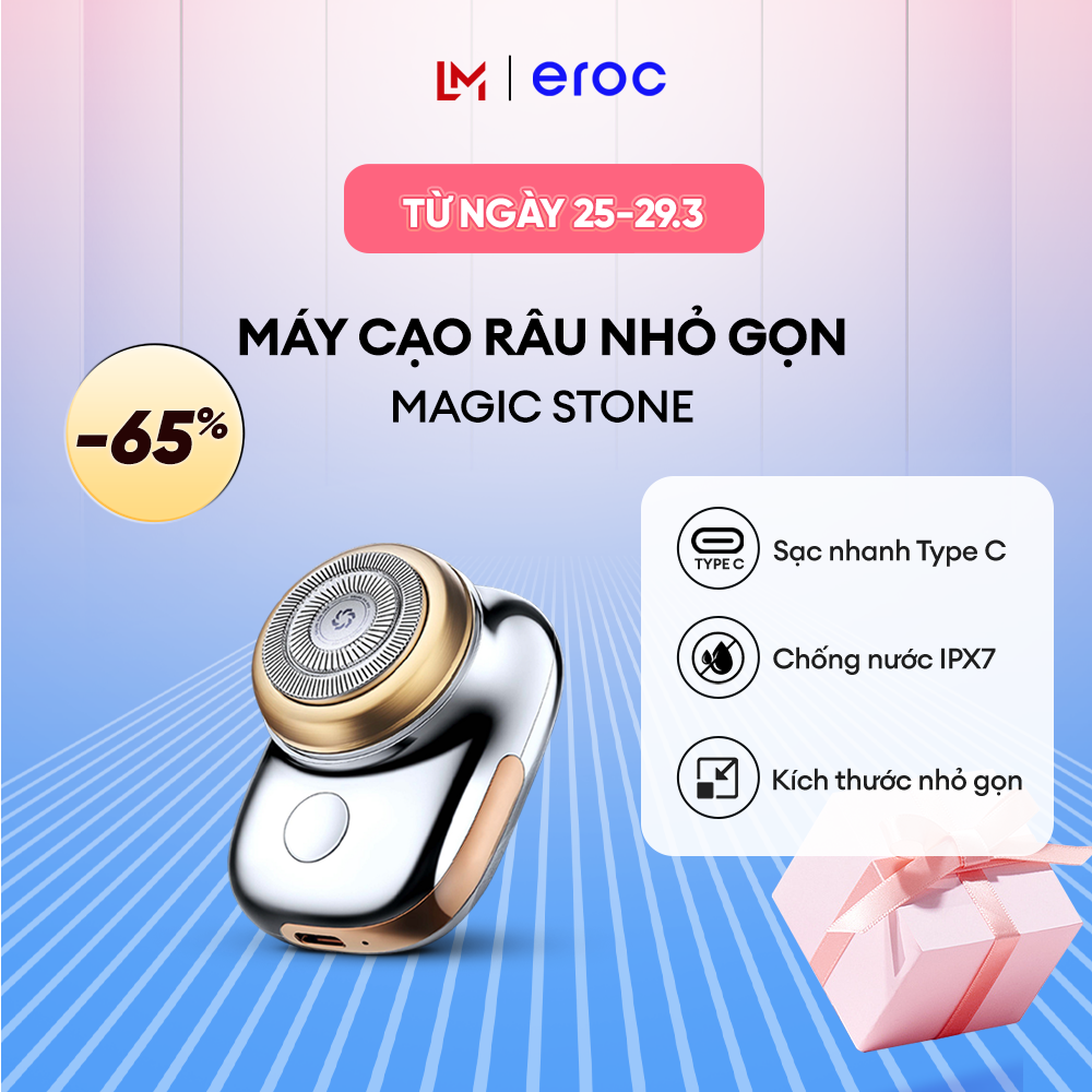 Máy cạo râu EROC MAGIC STONE KKYS011 - Chuyên Gia Cạo Râu Mini , Cạo - Tỉa - Gương Trong Một, Chống Nước (hai màu)