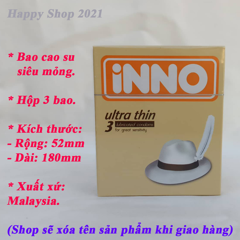 Bao cao su INNO Ultrathin hộp 3 cái