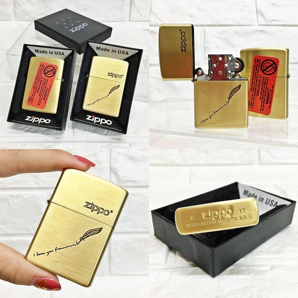 Bật lửa zippo mỹ - bằng đồng khắc chữ i love you forever -