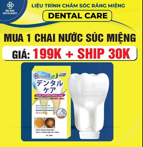 Nước súc miệng DENTAL CARE, thơm miệng, trắng răng, Serum + Bột trắng răng dental care chăm sóc nha khoa tại nhà