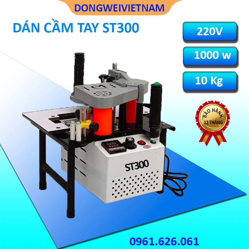 Máy dán cạnh mini cầm tay tặng kèm keo hạt và dao gọt chỉ - Model ST300