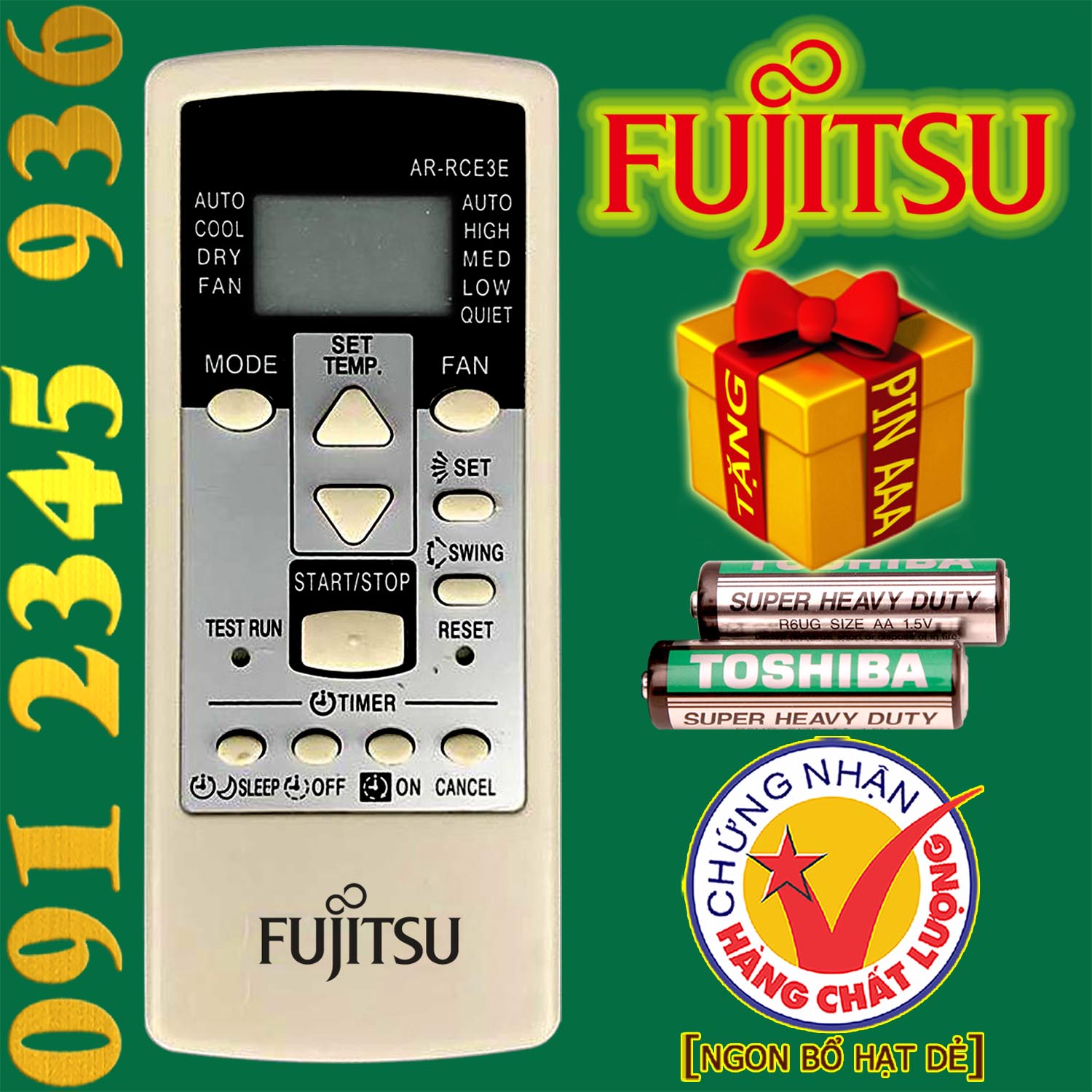 Điều khiển Fujitsu cho điều hòa 1 CHIỀU.